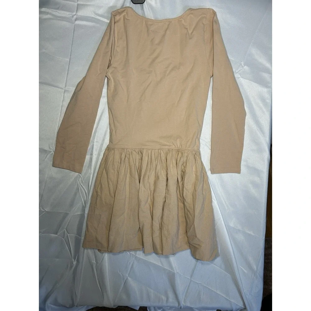 NWT Free People Onda Drop-Waist Mini Dress Oatmeal Beige ✨ Sz S